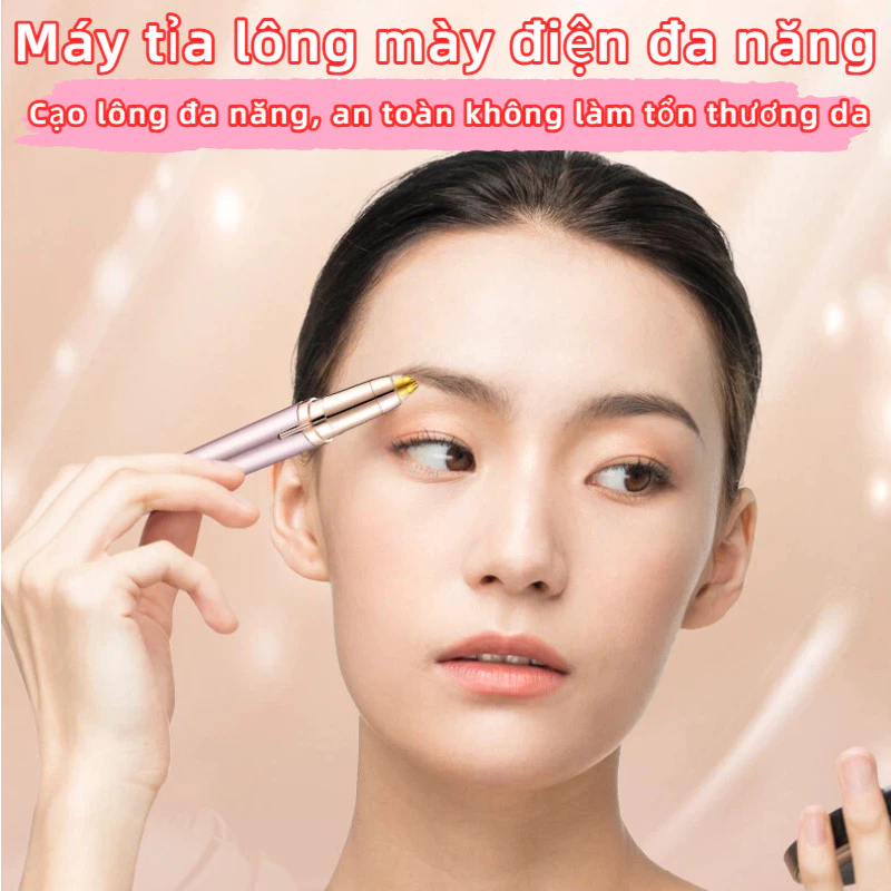 Máy tỉa lông mày điện đa năng sạc USB, bút cạo lông an toàn chống trầy xước dùng trong trang điểm