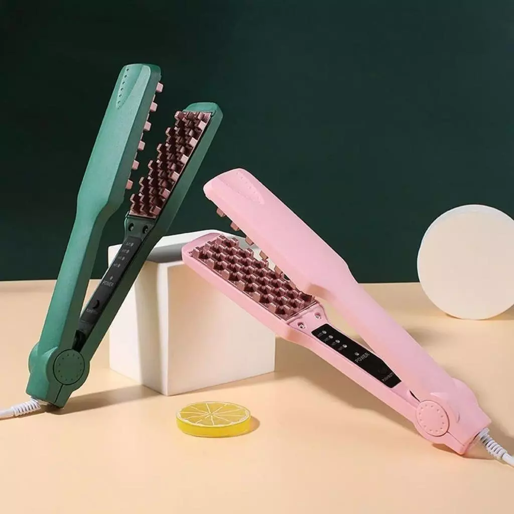 Máy dập xù bấm phồng tóc chân vuông, cao cấp kim loại cảm ứng, 4 cấp độ điều khiển nhiệt dộ thông minh. Nữ Máy Ép Tóc
