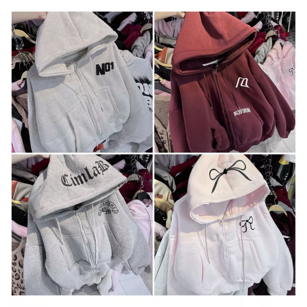 [ Rẻ Vô Địch ] Áo Khoác Nỉ Nam Nữ Form Rộng unisex có khoá kéo phong cách -thuba