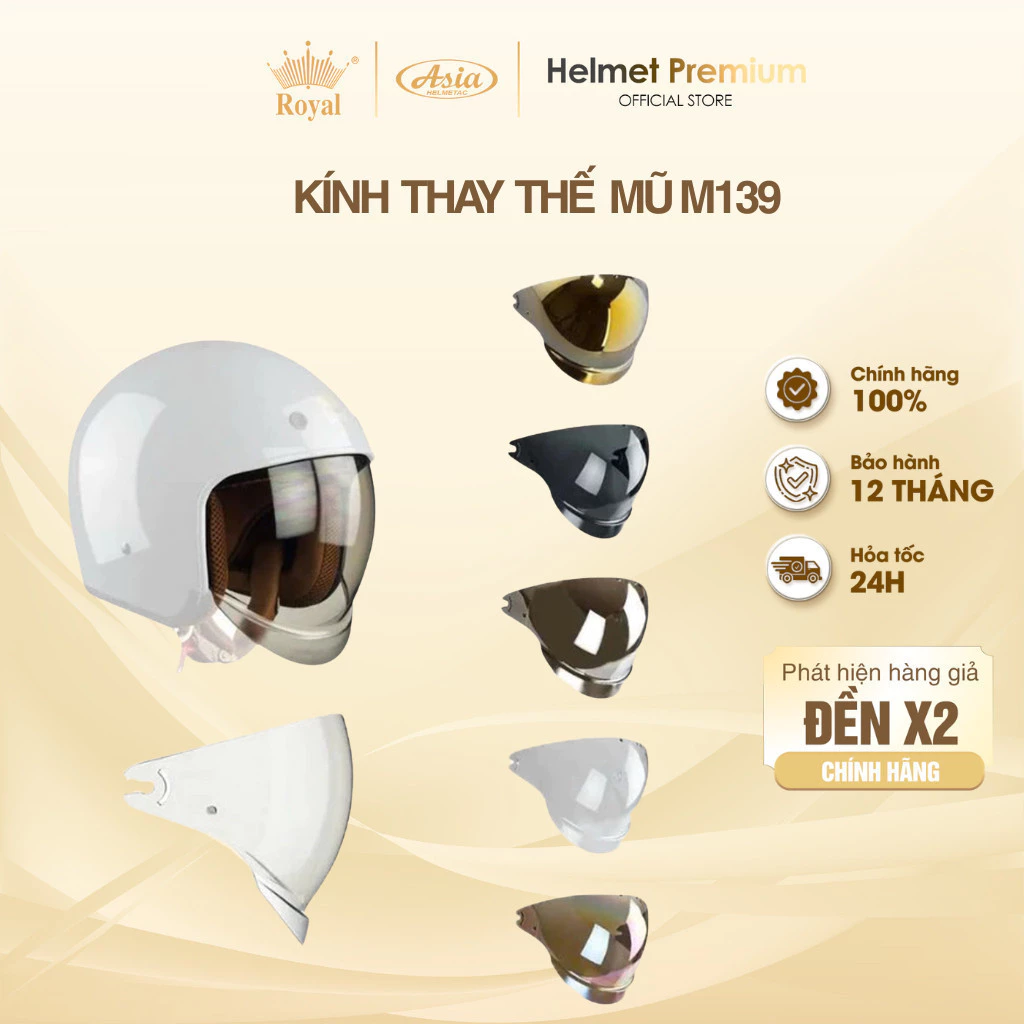 [Phụ Kiện] Kính Thay Mũ Bảo Hiểm Royal M139 Kính Âm Nón Bảo Hiểm M139 Chính Hãng