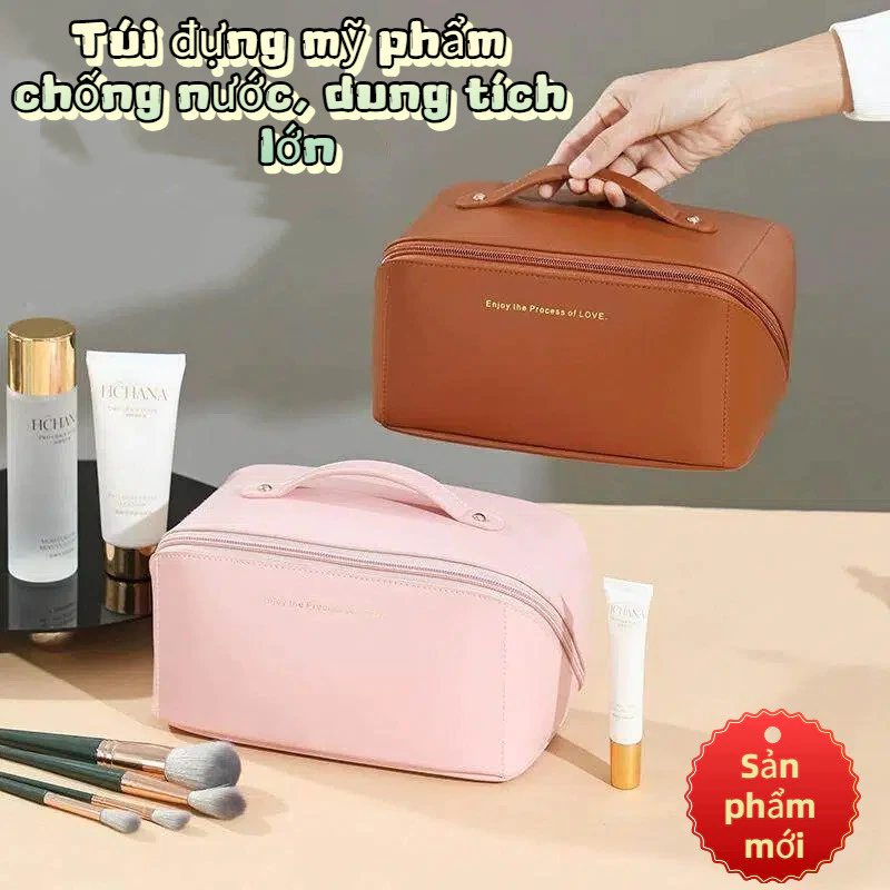 Túi đựng mỹ phẩm hình gối, chống nước, dung tích lớn,Chất liệu PU,dễ dàng sắp xếp và cất giữ