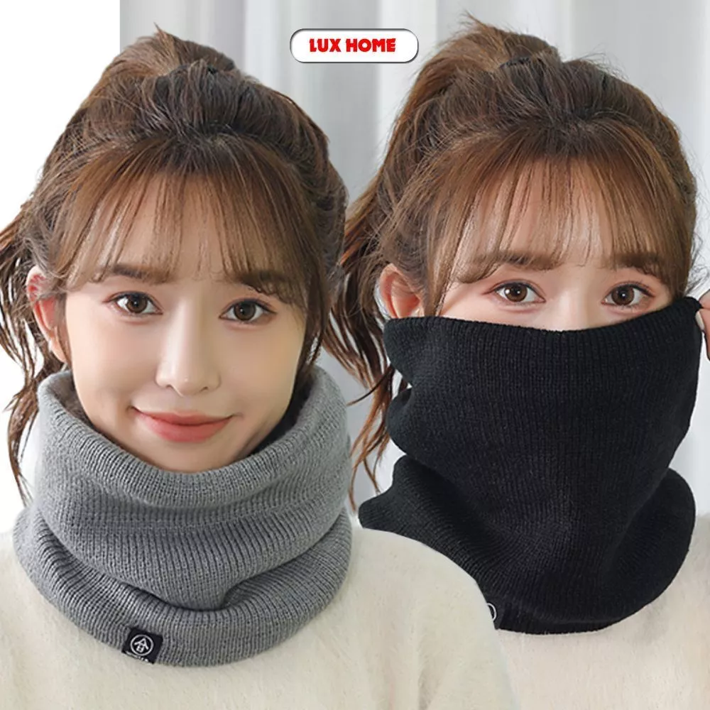 Khăn Quàng Cổ Len Lông Cừu Dày Dặn Unisex Giữ Ấm Chống Lạnh Đa Năng Mùa Đông Cực Ấm Áp