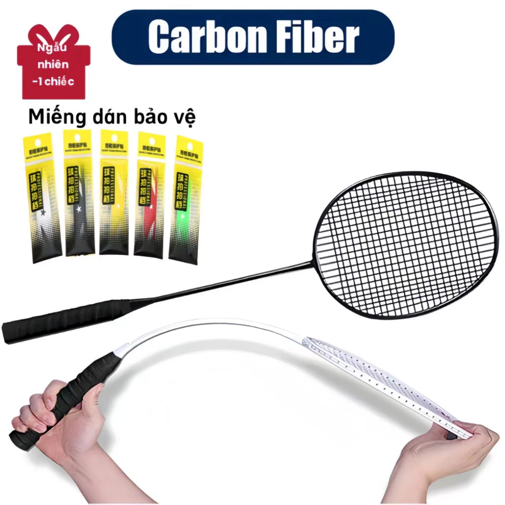 [ Hỏa Tốc HCM ] Vợt Cầu Lông Chất Liệu 100% carbon Khoảng 10 kg lực kéo Cao Cấp Tiện Lợi Dễ Sử Dụng