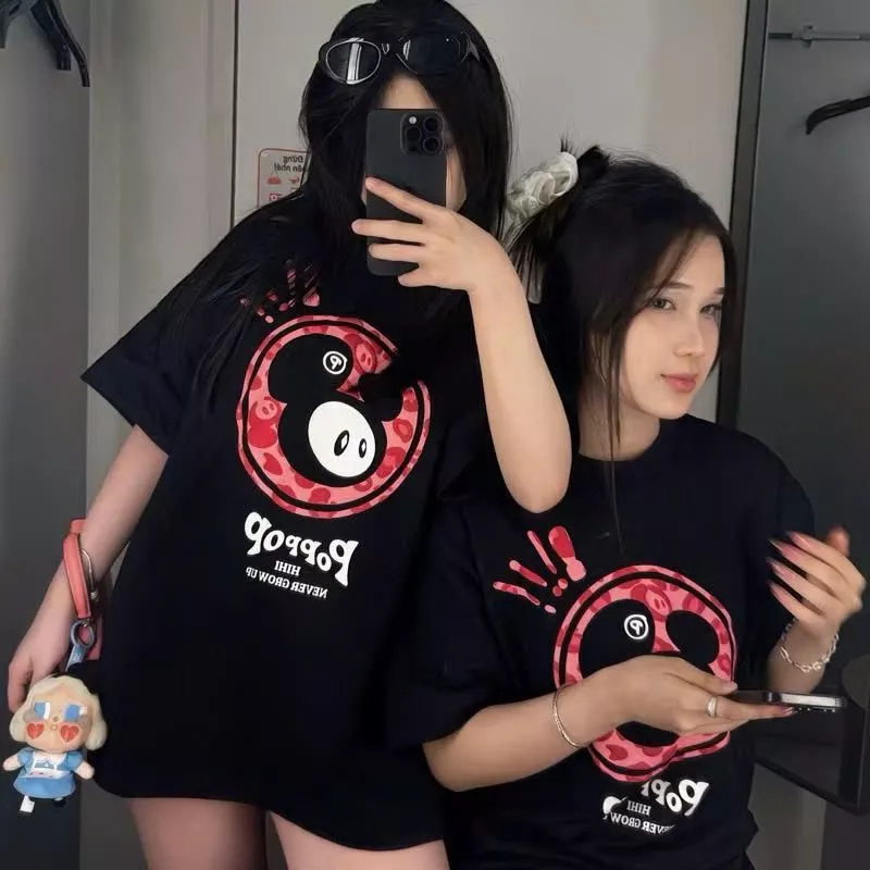 Áo Thun Nam Nữ PopPop In Hình Siêu Cute Vải Cotton 2 Chiều Form Rộng Tay Lỡ. Áo Phông Nữ PopPop -quanaaochang