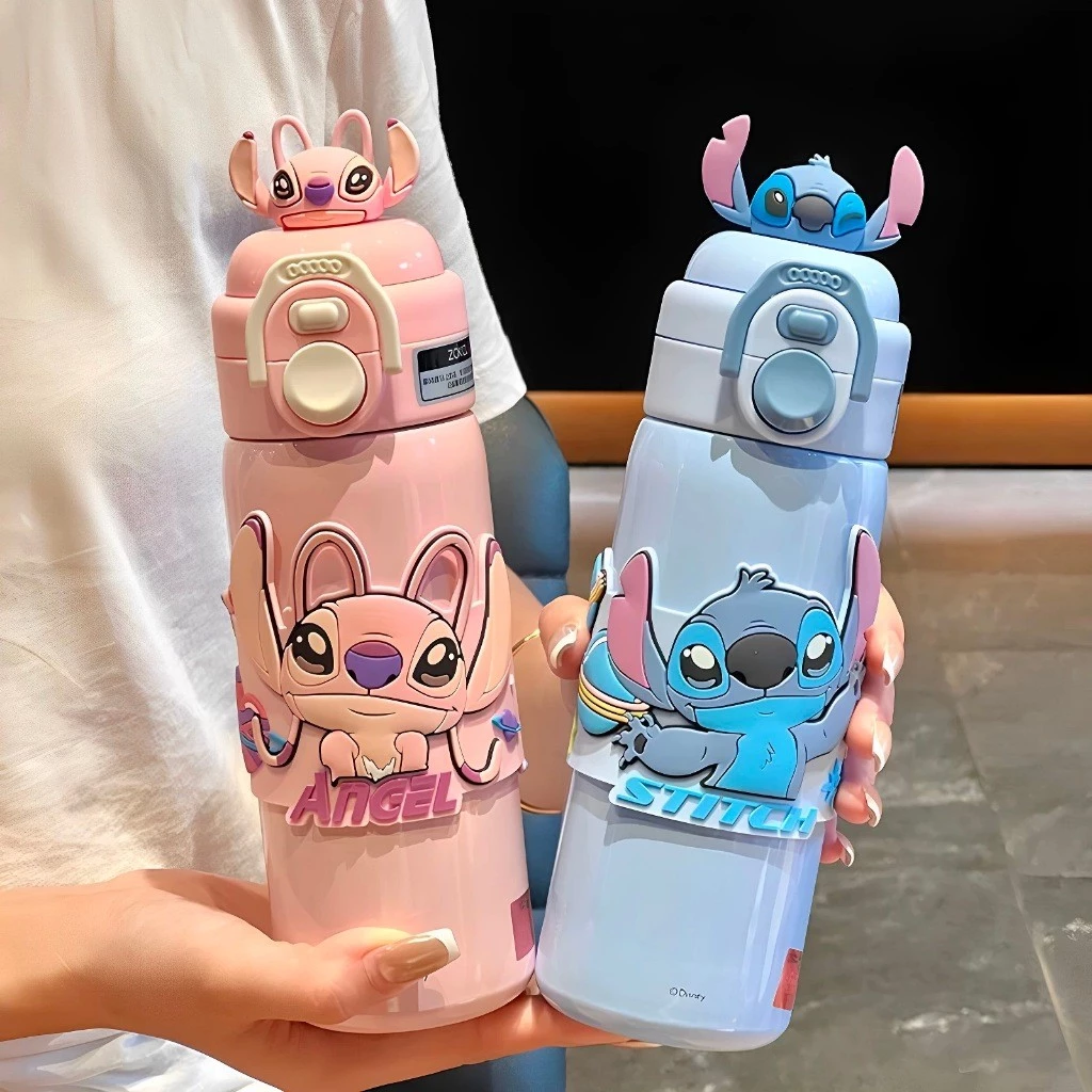 Bình giữ nhiệt nhân vật hoạt hình Disney nhiều màu sắc dung tích 500ml , Ly nước giữ nhiệt inox 316 có 2 chế độ uống