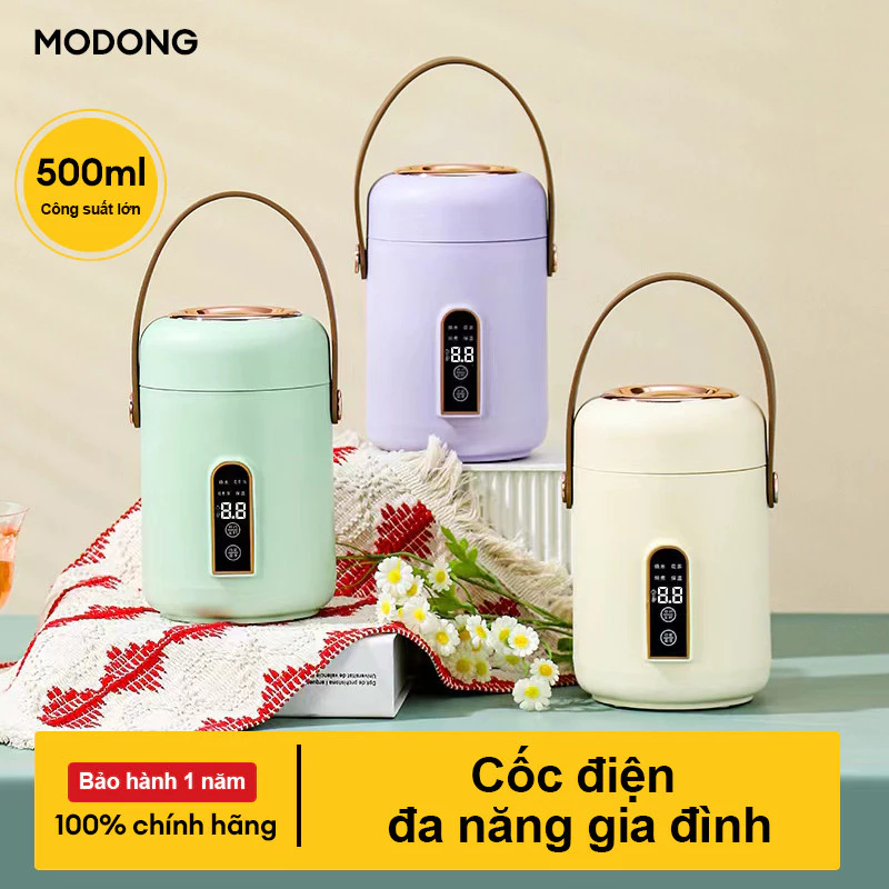Nồi Stew Điện Thông Minh - Máy Làm Súp & Cháo Di Động Có Giữ Ấm - Sử Dụng Tại Nhà Có Hẹn Giờ, Máy Hấp Thức Ăn Cho Bé, Cốc Nấu Ăn Điện Văn Phòng