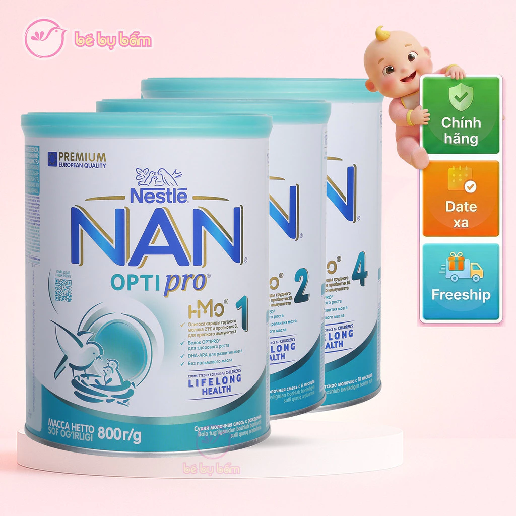🥛 Sữa Bột Nan Nga HMO Optipro Chính Hãng - Sữa Mát Tiêu Hóa Tốt (Voucher Extra, Freeship)