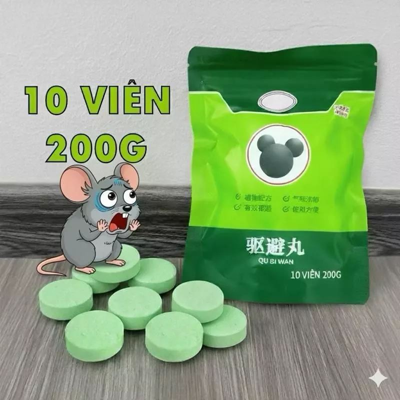 ￼combo 2 gói Viên Đuổi Chuột Băng Phiến 1oo% Hiệu Quả - Mạnh nḣất 2026- Không Độc - Hiệu Quả 365 Ngày