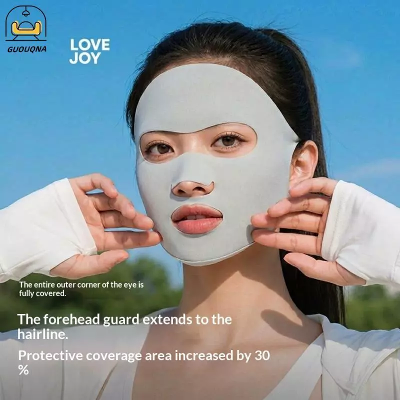 GUOUQNA Thin Ice Silk Mặt nạ thoáng khí Khăn chống nắng UV có thể điều chỉnh để chạy bộ ngoài trời Đi bộ đường dài Du lịch