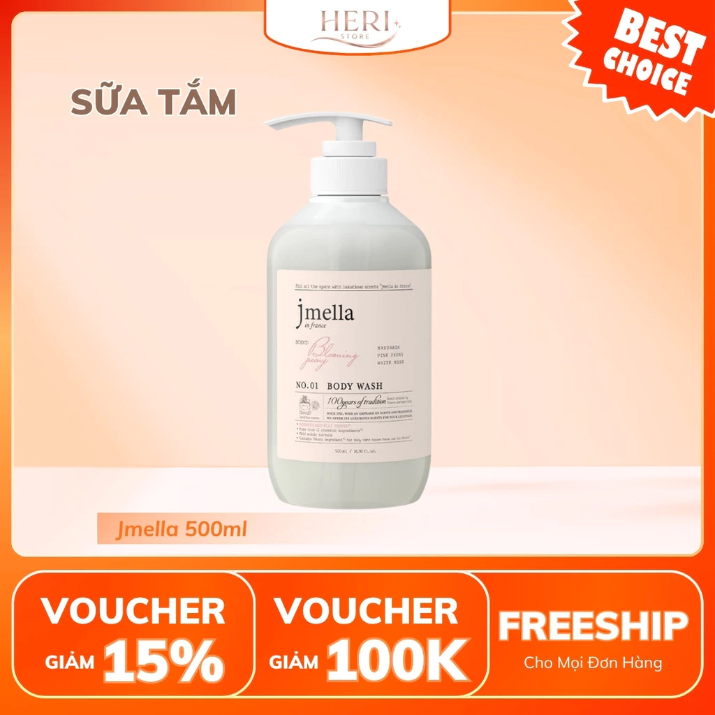 [Giá hủy diệt] Sữa Tắm Jmella Dưỡng Ẩm Hương Nước Hoa 500ml Heri Skin