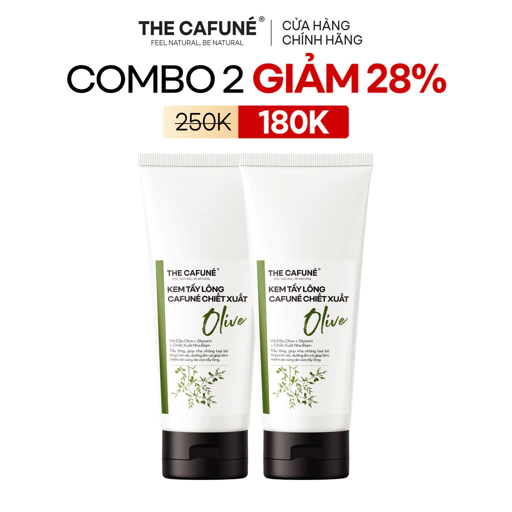 [MUA 2 GIẢM 27%] Combo 2 Kem Tẩy Lông Olive 100g The Cafuné – Nhẹ Nhàng Loại Bỏ Lông, Dưỡng Da Mềm Mượt