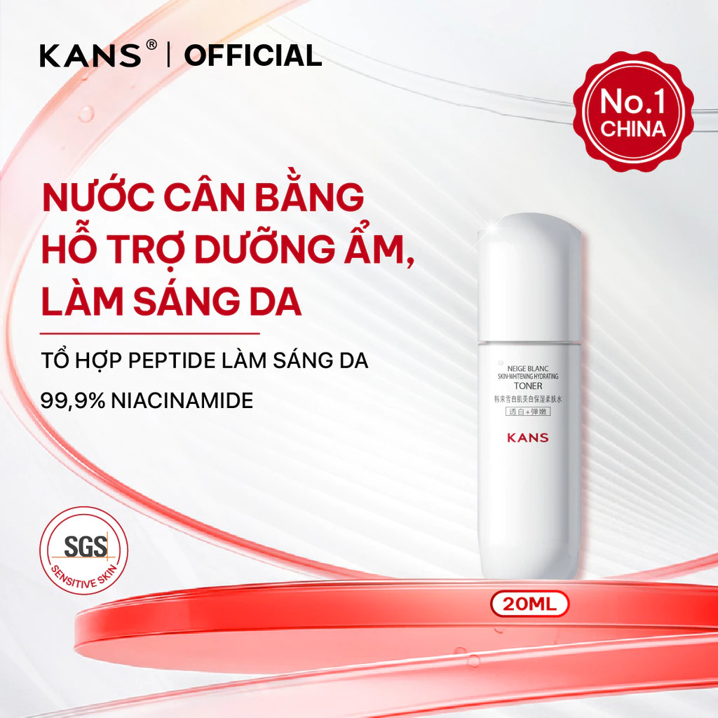 [QUÀ TẶNG - KHÔNG BÁN] Nước Cân Bằng KANS Neige Blanc Skin-Whitening Hydrating Toner Dưỡng Sáng Mờ Thâm 20ML