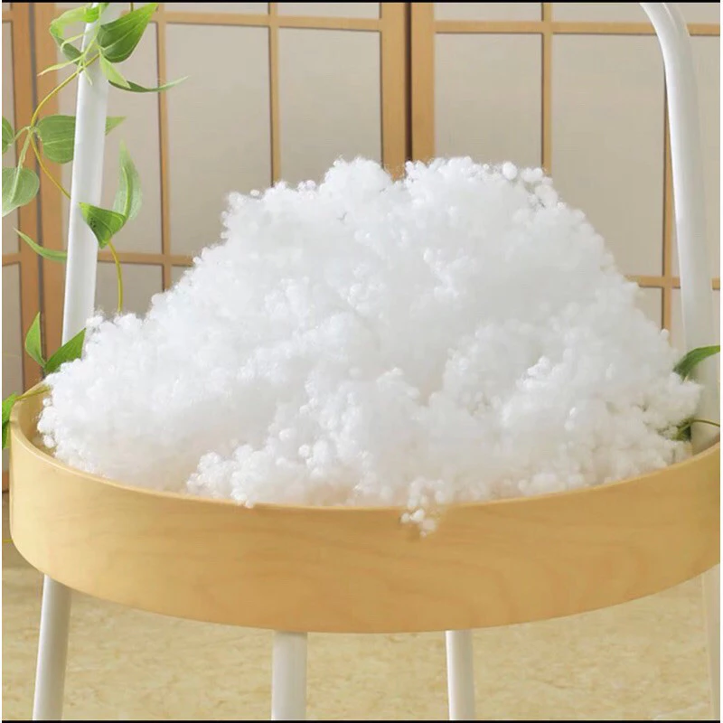 Bông gòn lông xoắn 3 chiều 7D trắng tinh, cao cấp nhồi gối, gấu bông an toàn cho cho sức khỏe