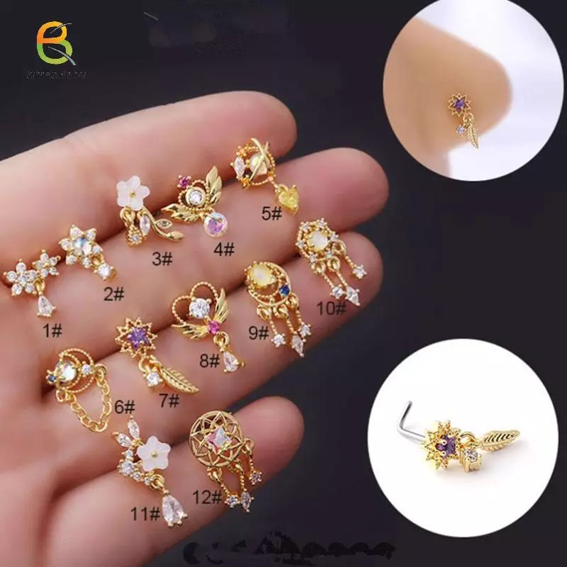 Trang sức khuyên mũi nhiều màu sắc style Ấn Độ từ Baby-t