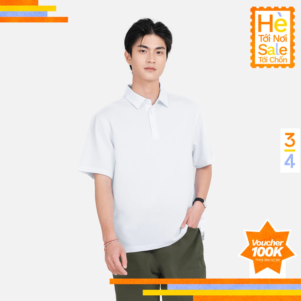 3PhầnTư - Áo Polo Nam Công Sở Họa Tiết Mini Vải Dệt Kim Knit Co Giãn Ít Nhăn, Thoáng Khí, Nhanh Khô - TPLM24003
