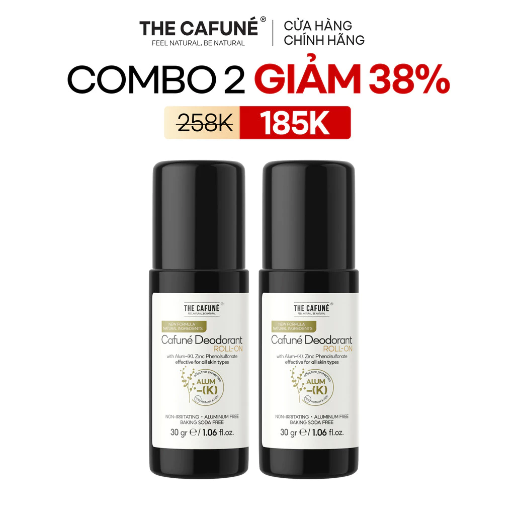 [MUA 2 GIẢM 25%] Combo 2 Lăn Nách Khử Mùi Hôi The Cafuné Deodorant Roll On 30ml