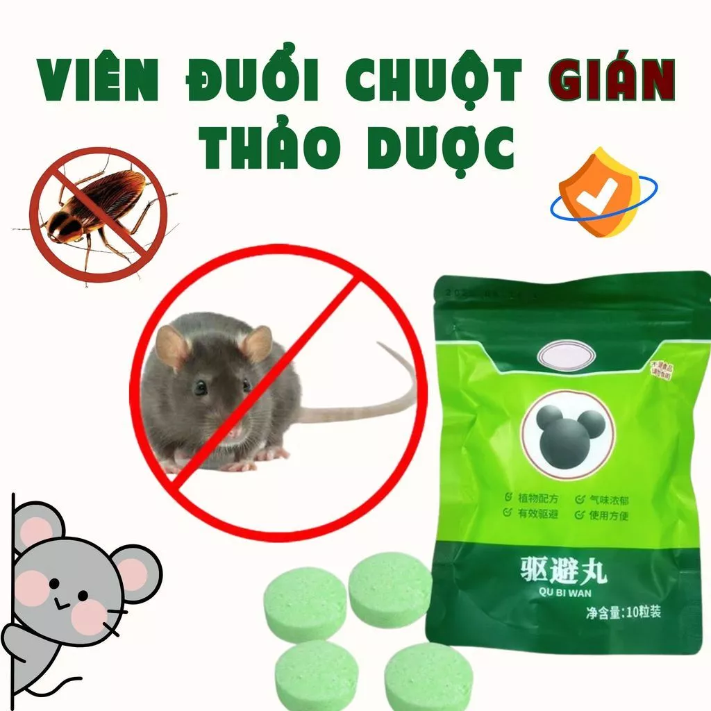 Viên Đuổi Chuột Băng Phiến, Viên Đuổi Chuột Siêu Mạnh, Viên Đuổi Chuột Thảo Dược An Toàn, Long