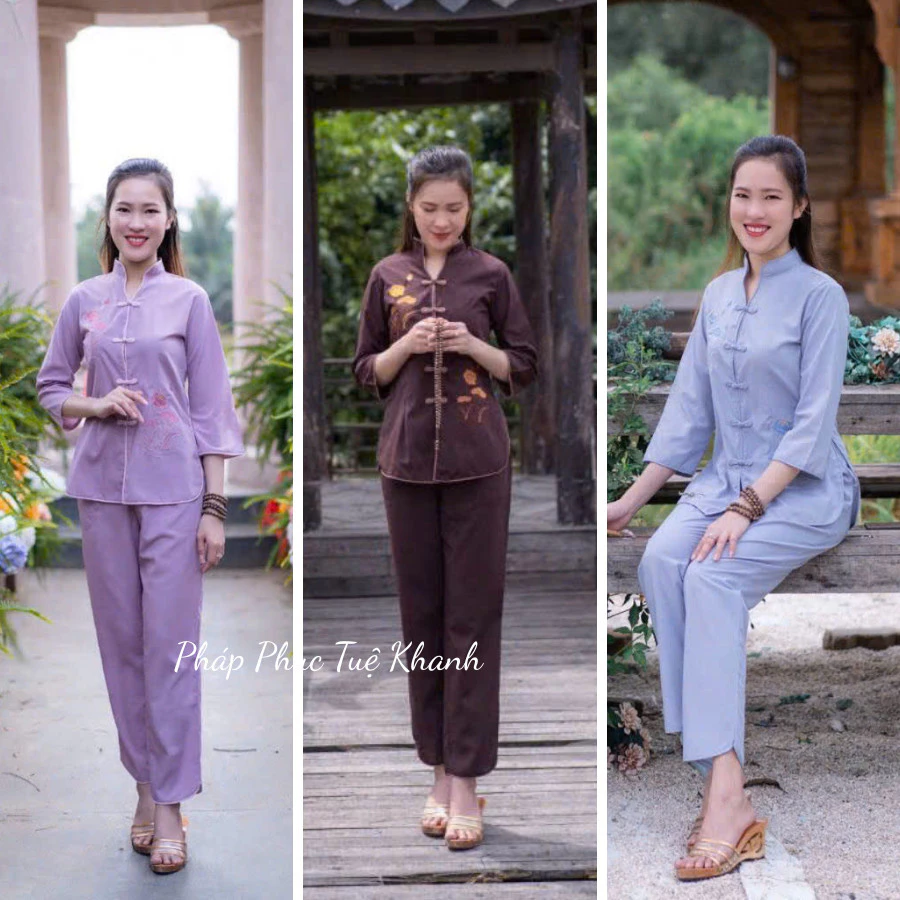 Đồ Lam Đi Chùa Trang Nhã Kiểu Xẩm Thẳng Nhiều Màu Kate dễ thương