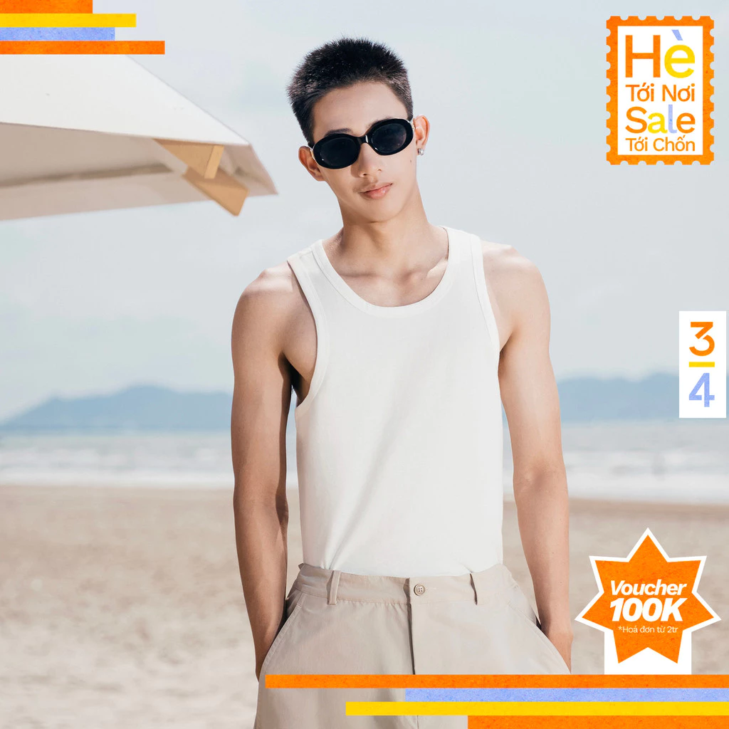 3PhầnTư - Áo Thun Ba Lỗ Nam Vải 100% Cotton Thoáng Mát - TTTM24001