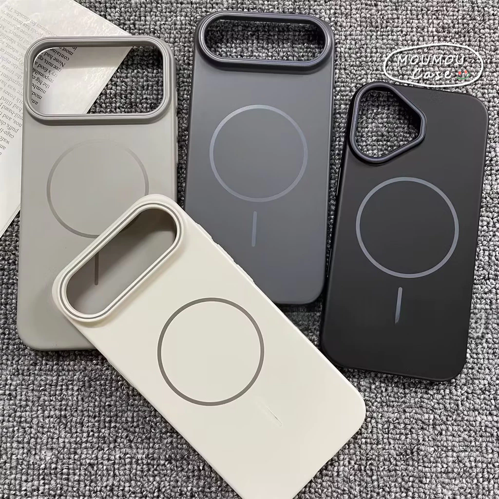 Ốp Lưng IPhone 11 16 17 13 15 14 12 Pro Max 16Pro Luxury Fine Coil Bổ Sung Từ Tính Vỏ Bảo Vệ Điện Thoại Vỏ Bóng Đơn Giản