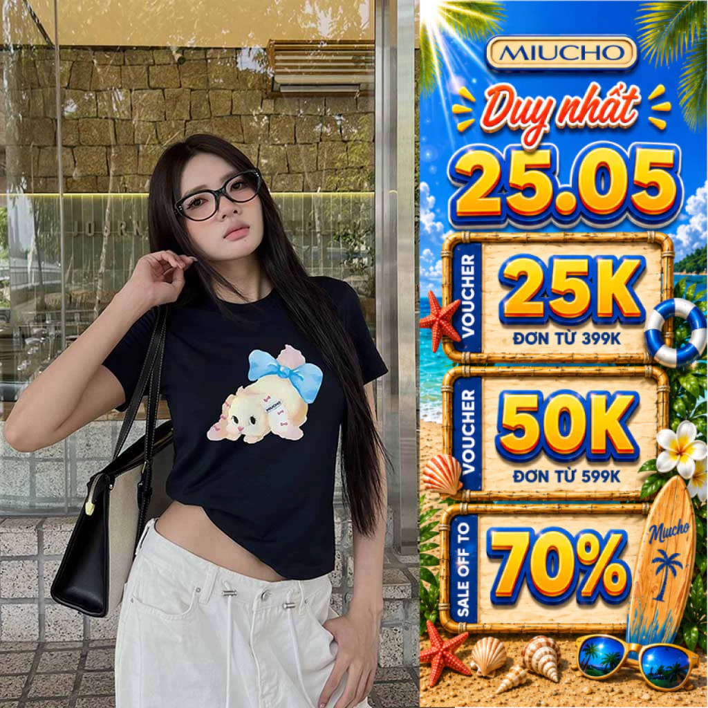 Áo baby tee nữ in hình cute BST Miucho vải cao cấp co giãn thoáng mát cổ tròn in mix