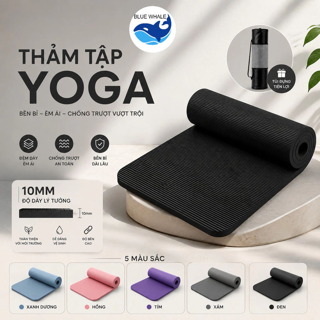 Thảm Tập Gym Siêu Dày 8-10mm – Chống Trơn, Êm Ái, Bền Lâu