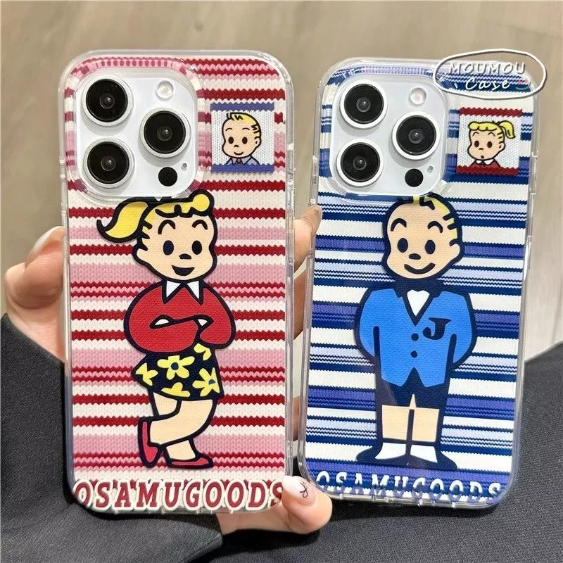 Ốp Lưng IPhone 17 13 11 15 16 14 12 Pro Max XR X XS MAX 16 7 8 15 14 13 Plus Cặp Đôi Hoạt Hình Boy Girl IMD Case