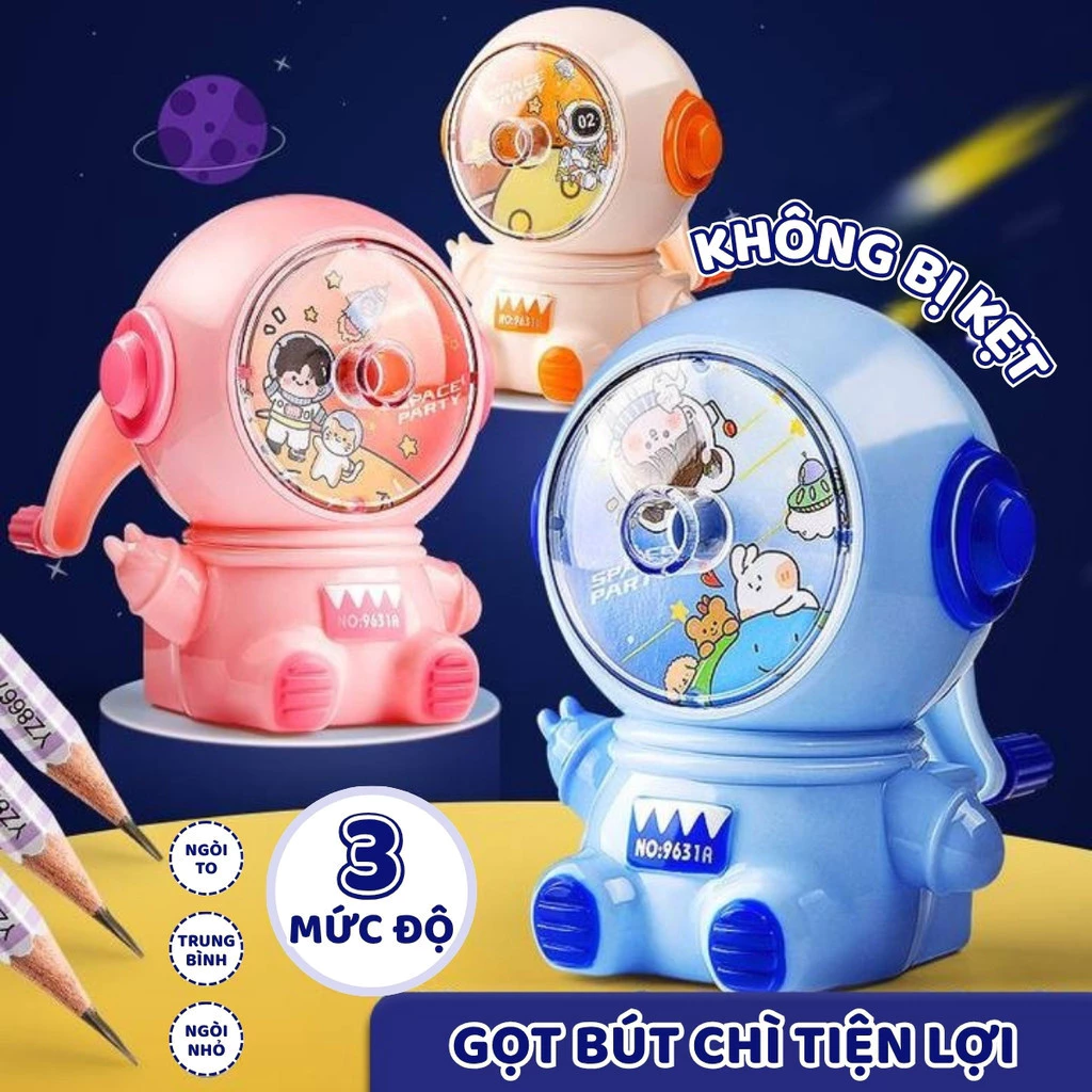 Gọt bút chì tự động phi hành gia đa năng cao cấp, món quà học tập ý nghĩa và thú vị cho cả bé trai lẫn bé gái