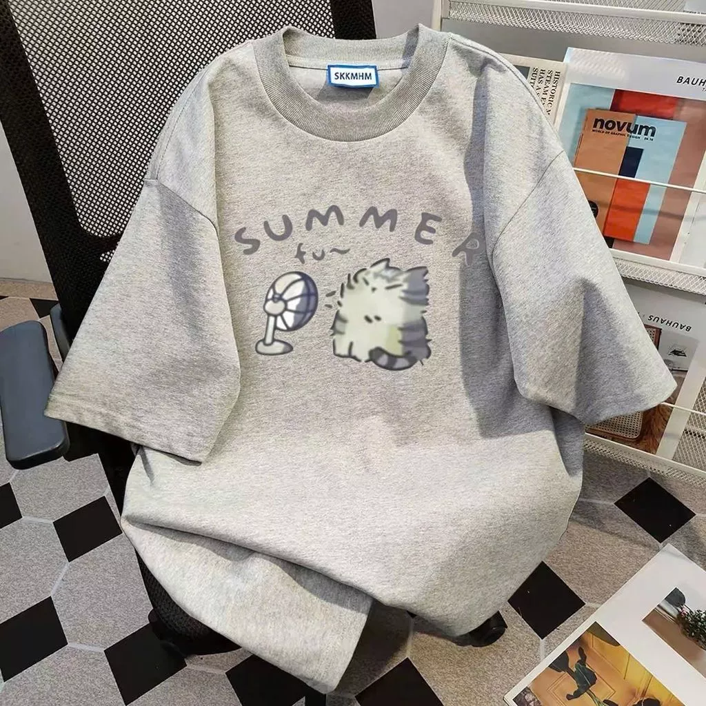 Áo phông cotton unisex nam nữ thoải mái, thiết kế chữ LUCKKY in ngực - THUBA94