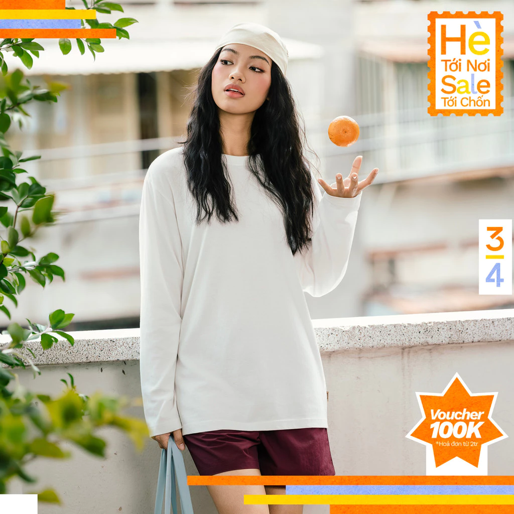 3PhầnTư - Áo Thun Tay Dài Nam Nữ Form Regular 100% Cotton Mềm Thấm Hút Tốt - TTSM24004