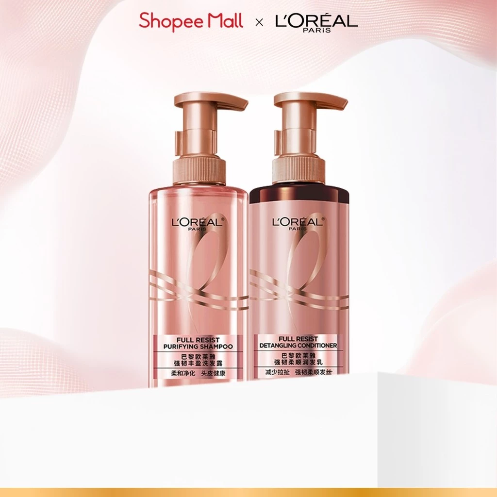 Bộ đôi dầu gội xả ngăn ngừa & giảm gãy rụng tóc, giúp tóc chắc khỏe hơn L’oreal Paris Elseve Full Resist 440ml
