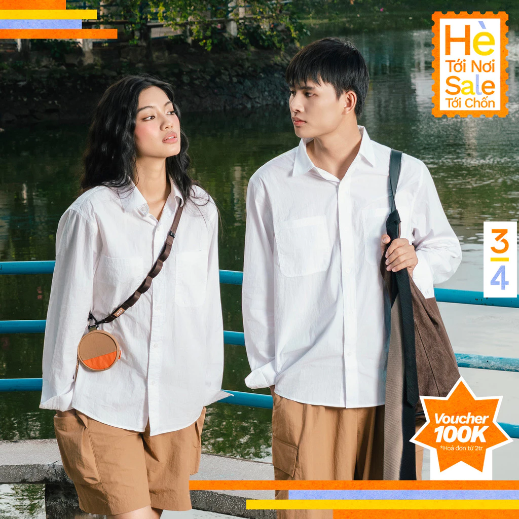3PhầnTư - Áo Sơ Mi Nam Trơn Dáng Regular Tay Dài Hiệu Ứng Nhăn Cá Tính - TSTM24004