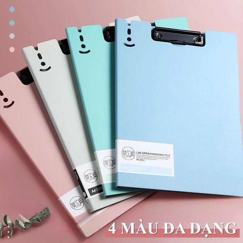 Kẹp Giấy Tài Liệu Chắc Chắn, Nhựa 4 Màu, Không Dễ Rơi – Bìa Trình Ký Tiện Dụng Cho Sinh Viên, Học Sinh