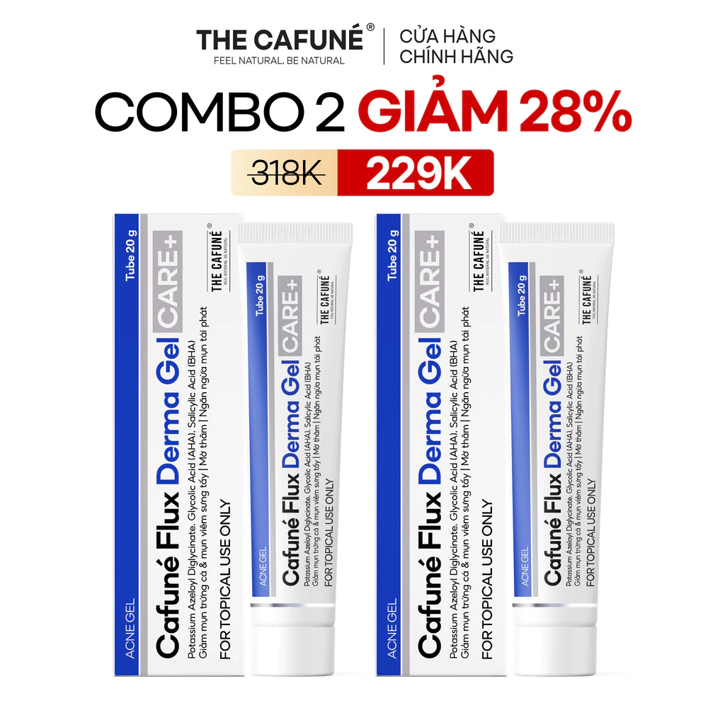 [MUA 2 GIẢM 38%] Combo 2 Gel Chấm Mụn Flux Derma 20g The Cafuné – Hỗ Trợ Giảm Mụn, Mờ Thâm Sau Mụn