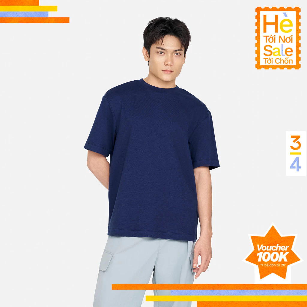 3PhầnTư - Áo Thun Dáng Relax Vải Cotton Airism Cao Cấp Kết Hợp Sợi Tái Chế Thấm Hút Khô Nhanh - TTSM24008