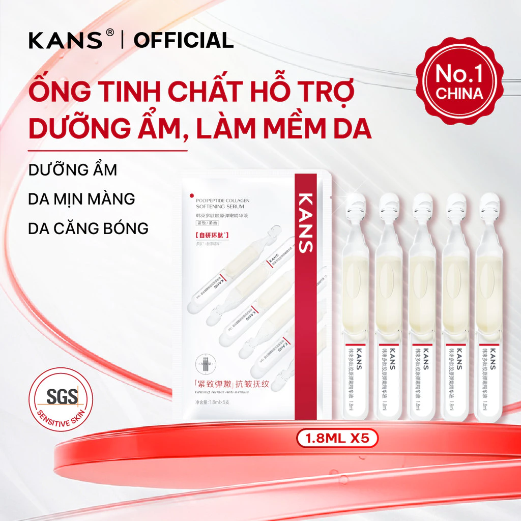 [QUÀ TẶNG] Tinh Chất Hỗ Trợ Dưỡng Da Mềm Mịn Kans Polypeptide Collagen Softening Serum 1.8ml*5