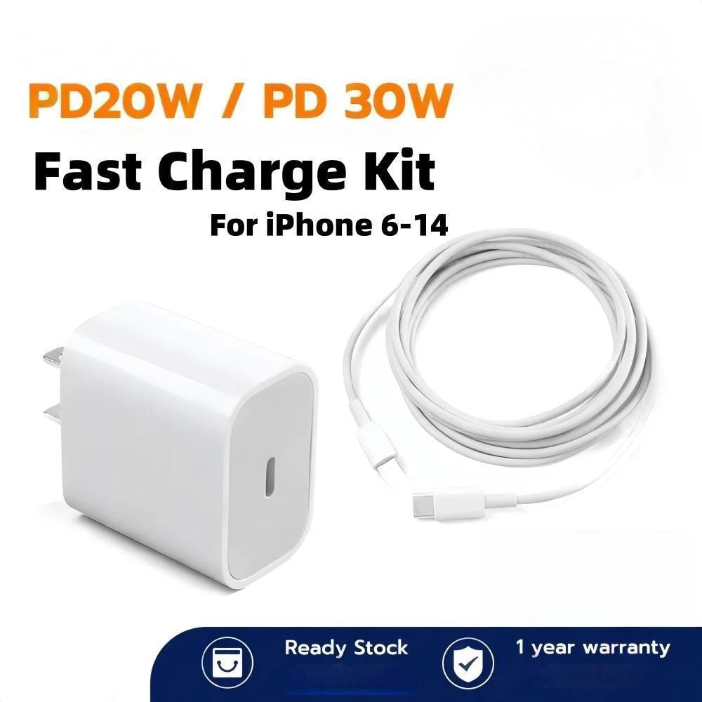 Cáp sạc nhanh Type-C To L + Bộ sạc nhanh PD 20W cho iPhone 8-14 Pro Max iPad
