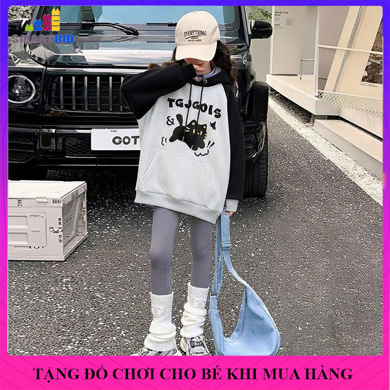 Áo nỉ cho bé gái, áo hoodie bé gái, áo khoác nỉ bé gái mẫu TGJ, áo thu đông bé gái size 18-52kg chất nỉ bông dày dặn