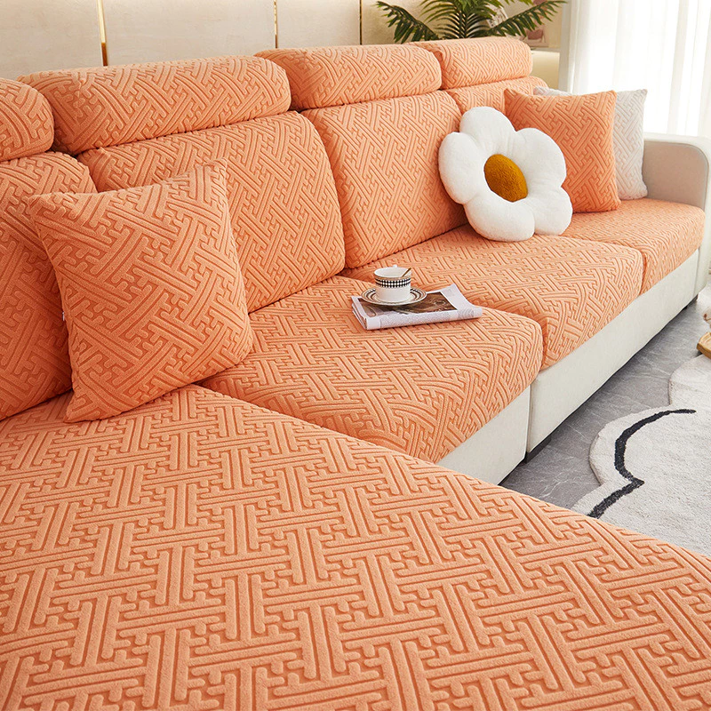 Vỏ bọc ghế Sofa co giãn & Vỏ bọc ghế dài cho bộ phận - Vỏ bọc kẻ sọc có thể giặt được có đáy đàn hồi, Tấm bảo vệ nội thất Magic Fit cho thú cưng
