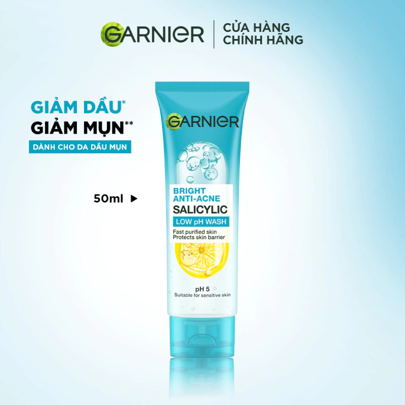 [HÀNG TẶNG KHÔNG BÁN] Sữa rửa mặt dạng Gel độ PH 5 cân bằng cho mọi loại da - Garnier Low PH Gel Wash 50ml