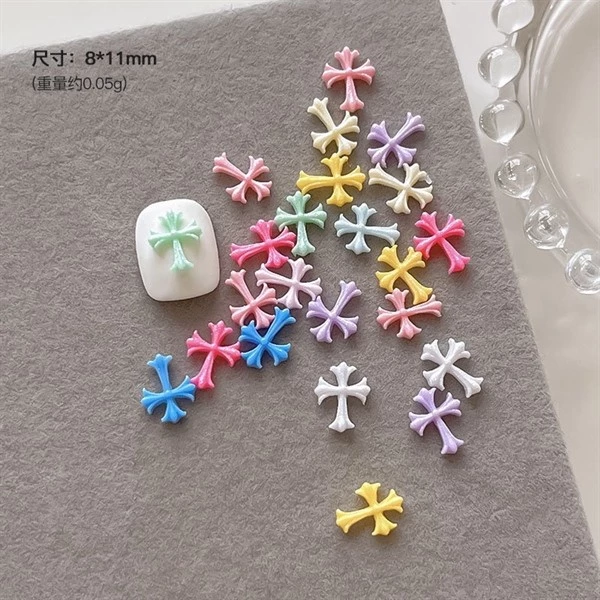 Charm chữ thập  thánh giá màu mè ( set 50v)