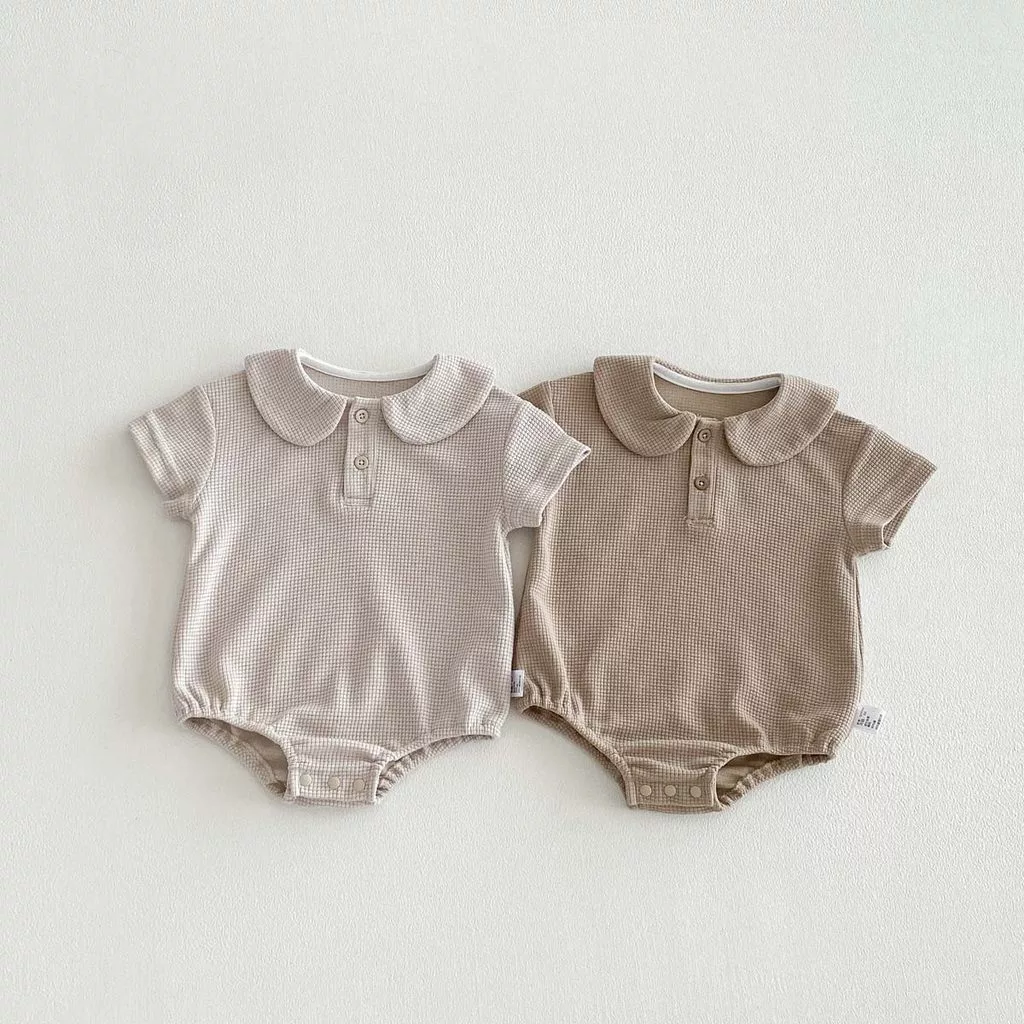 Áo liền quần ngắn tay Cotton mềm mại cho trẻ sơ sinh mùa hè Quần áo trẻ em 0-24 tháng tuổi