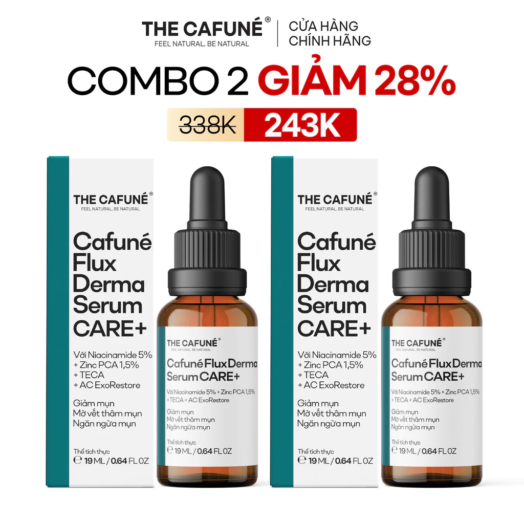 [MUA 2 GIẢM 39%] Combo 2 Serum Mụn Flux Derma 19ml The Cafuné – Cho Da Dầu Mụn, Thâm Mụn, Lỗ Chân Lông To