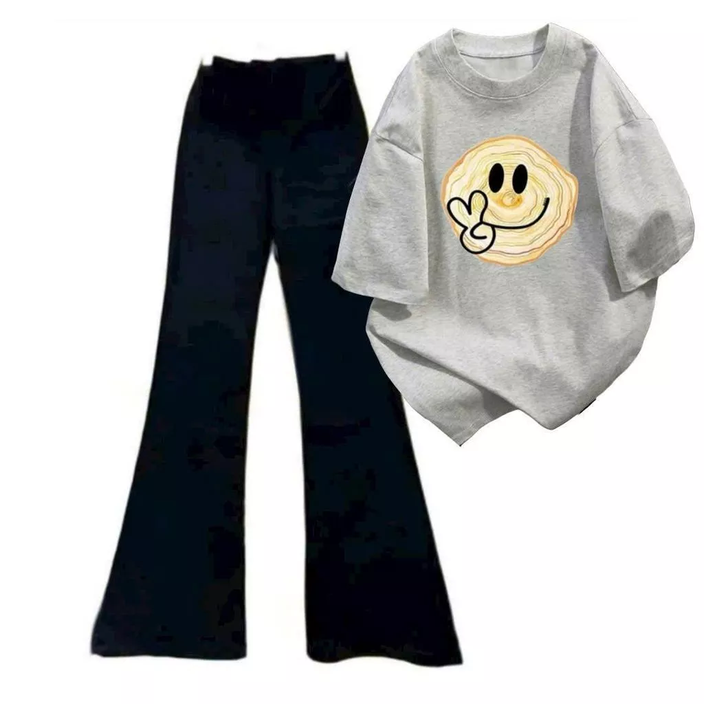 Sét quần loe + phối  áo thun trendy  giảm 60%! -thuba94