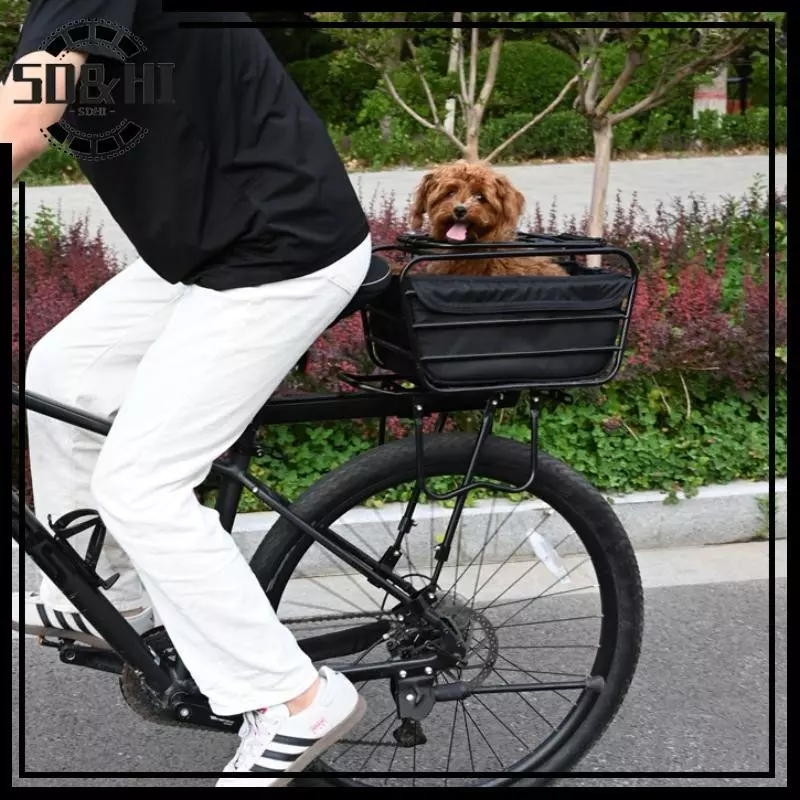 [SD & HI] Giỏ xe đạp cho chó Ra phía sau 2 trong 1 Hộp đựng thú cưng và giỏ chở hàng phù hợp với chó cỡ vừa nhỏ Đồ cần thiết đi xe đạp ngoài trời (vn)