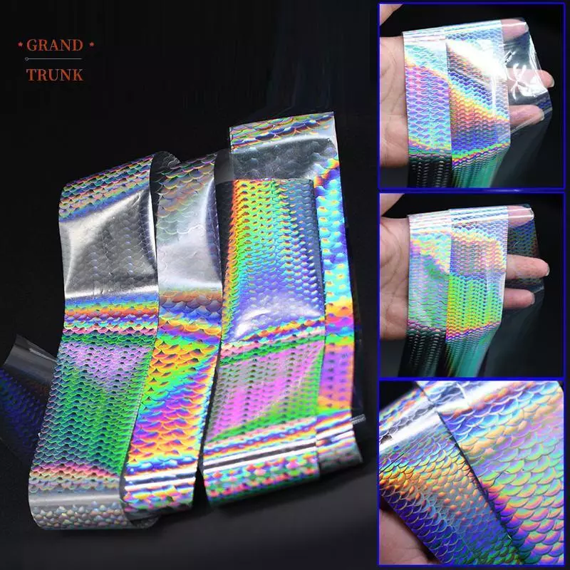 [INVN] Giấy chuyển vảy cá 4X50CM Phim phản quang Laser ba chiều DIY Đề can cho móng tay nghệ thuật Logo ô tô Trang trí điện thoại di động Mới
