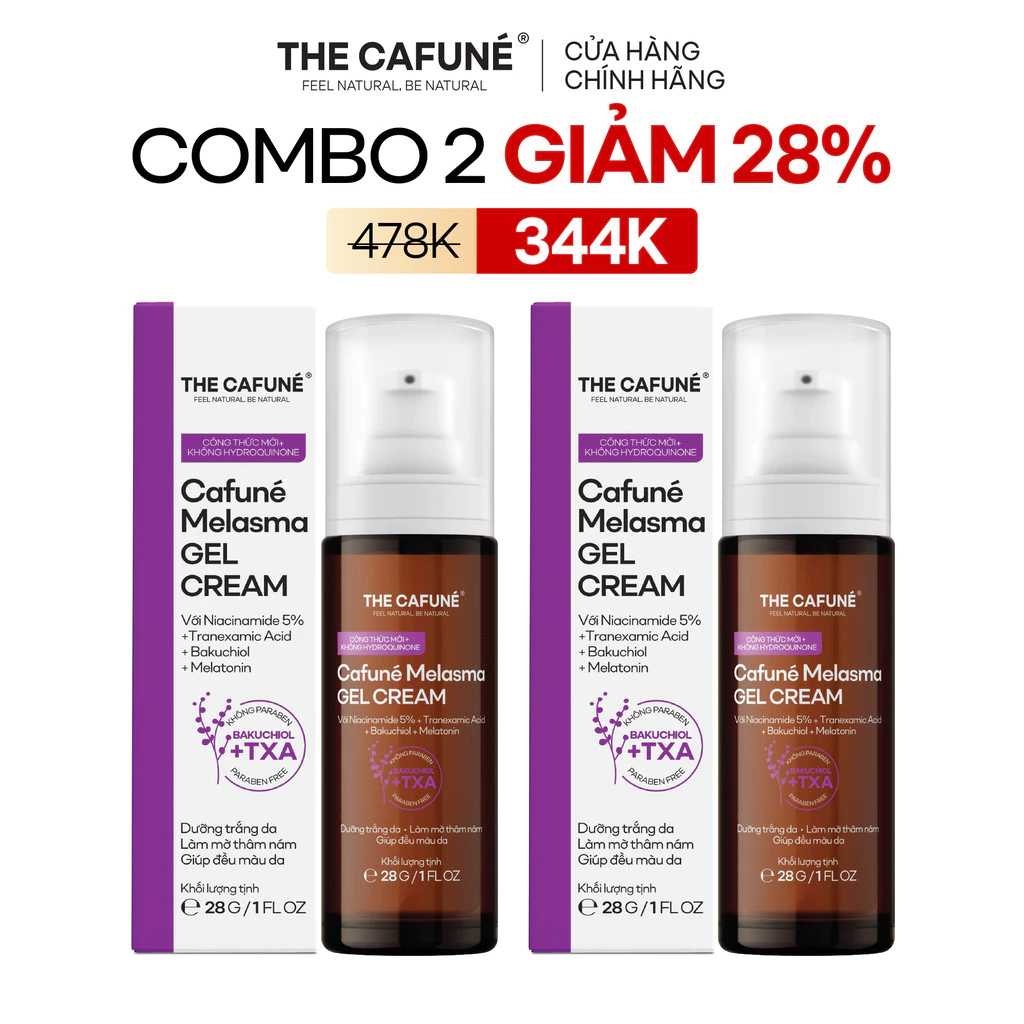 [MUA 2 GIẢM 36%] Combo 2 Kem Mờ Thâm Nám Melasma 28g The Cafuné – Hỗ Trợ Làm Mờ Thâm Nám, Tàn Nhang