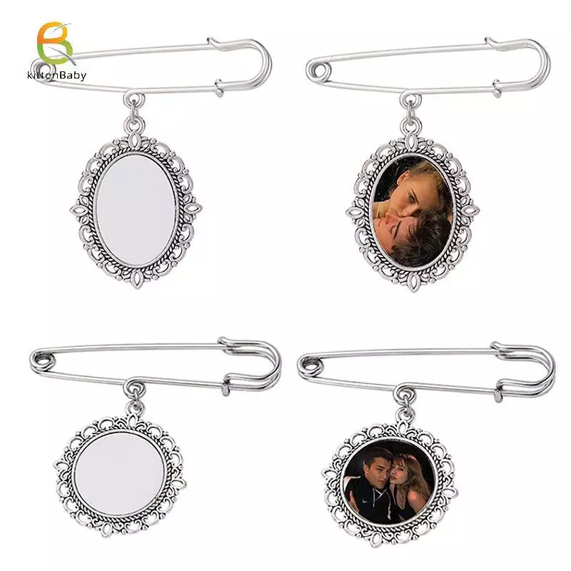 Bó hoa cưới DIY trên tấm nhôm và khung ảnh mặt dây chuyền/trâm cài