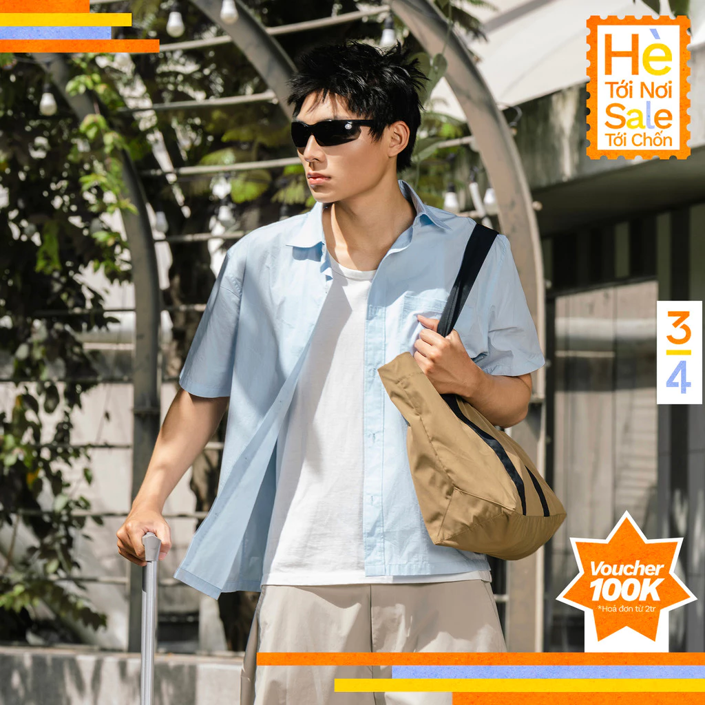 3PhầnTư - Áo Sơ Mi Tay Ngắn Nam Nữ Trơn Kẻ Sọc  Form Regular Vải Cotton Nylon Hiệu Ứng Nhăn Cá Tính - TSTM24003