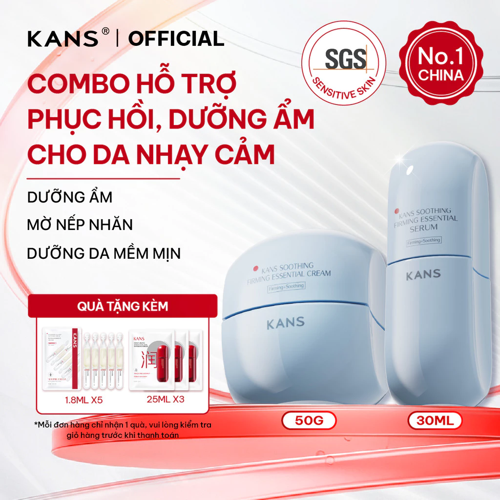 KANS Combo Serum - Kem Dưỡng Chống Lão Hóa, Phục Hồi Da Nhạy Cảm với Vitamin B5, Ceramide và công nghệ Peptide Collagen